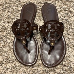 Tory Burch Miller Sandals in Dark Brown